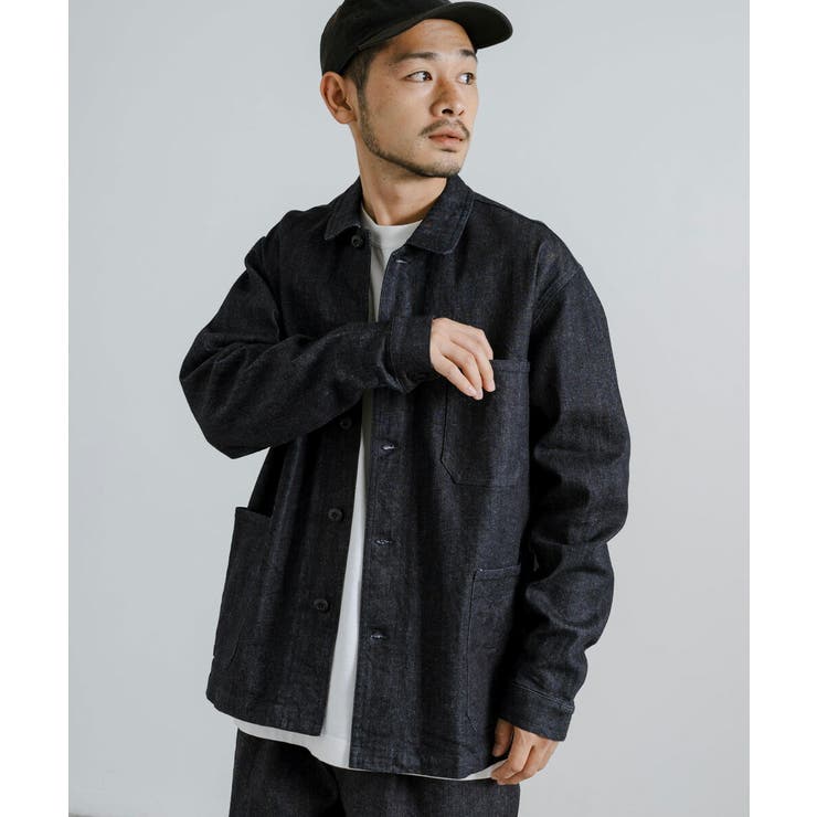 カバーオール ワークジャケット 青耳ストレッチデニム | Rocky Monroe | 詳細画像6 