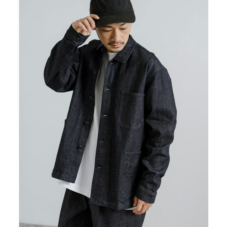 カバーオール ワークジャケット 青耳ストレッチデニム | Rocky Monroe | 詳細画像8 