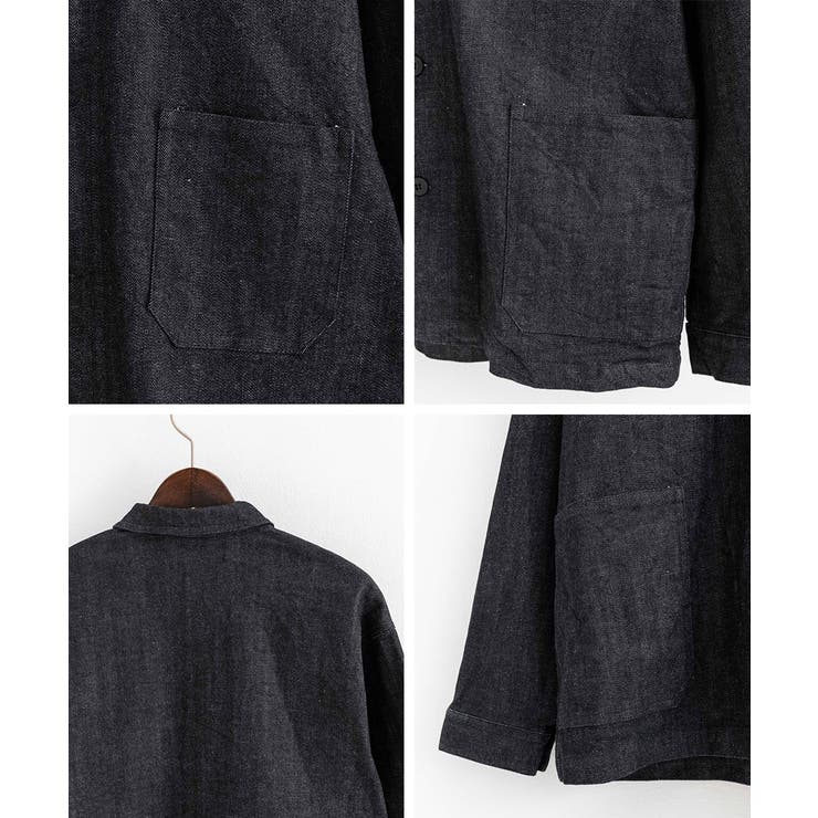 カバーオール ワークジャケット 青耳ストレッチデニム | Rocky Monroe | 詳細画像12 