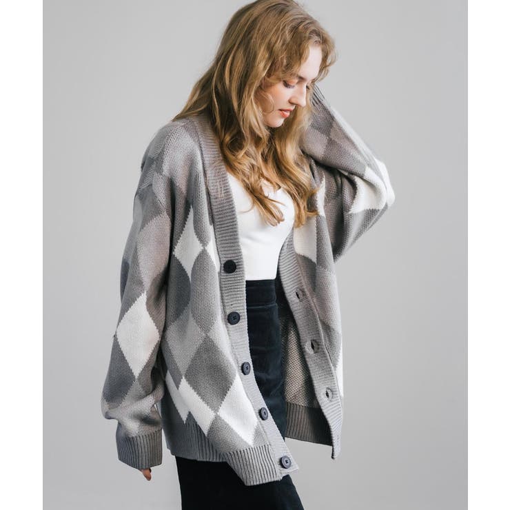 ニットカーディガン 総柄 オーバーサイズ | Rocky Monroe | 詳細画像11 