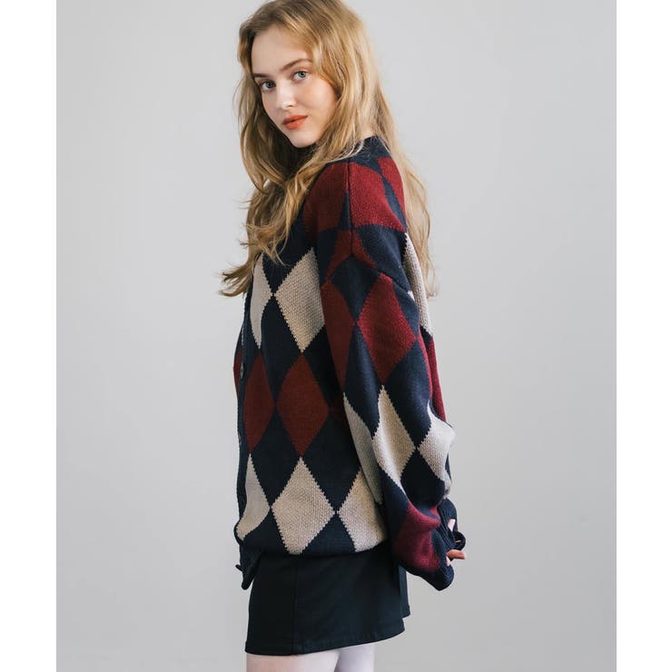 ニットカーディガン 総柄 オーバーサイズ | Rocky Monroe | 詳細画像28 