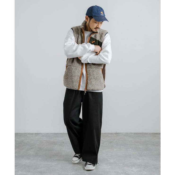 希少　Rocky Monroe 【 2WAY ボア　リバーシブルベスト 】 2WAYリバーシブル ナイロン×ボアドロストスタンドブルゾン MONO