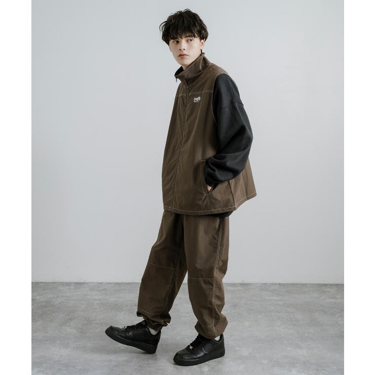ナイロンベスト スタンドカラー オーバーサイズ[品番