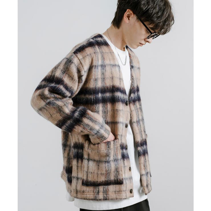 ノーカラージャケット ウール チェック[品番：OE000007696]｜Rocky