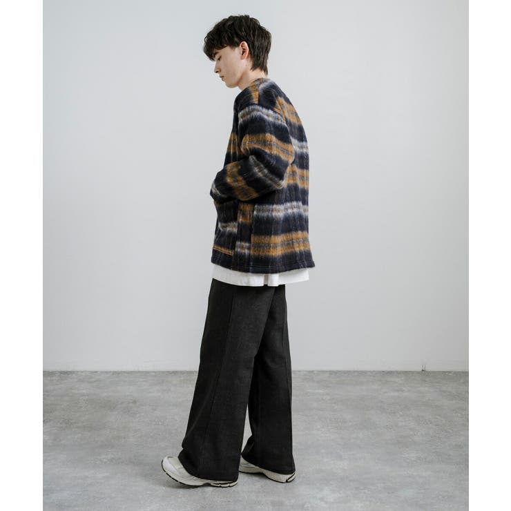 ノーカラージャケット ウール チェック[品番：OE000007696]｜Rocky