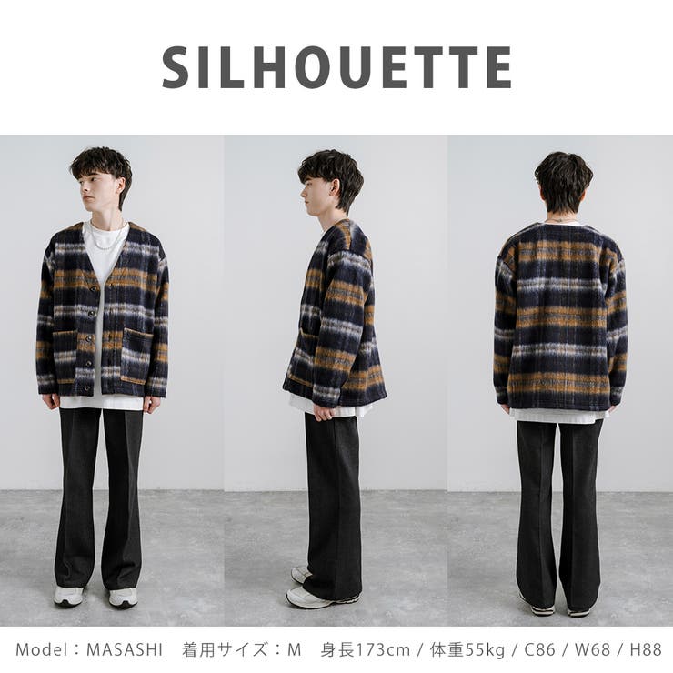 ノーカラージャケット ウール チェック[品番：OE000007696]｜Rocky