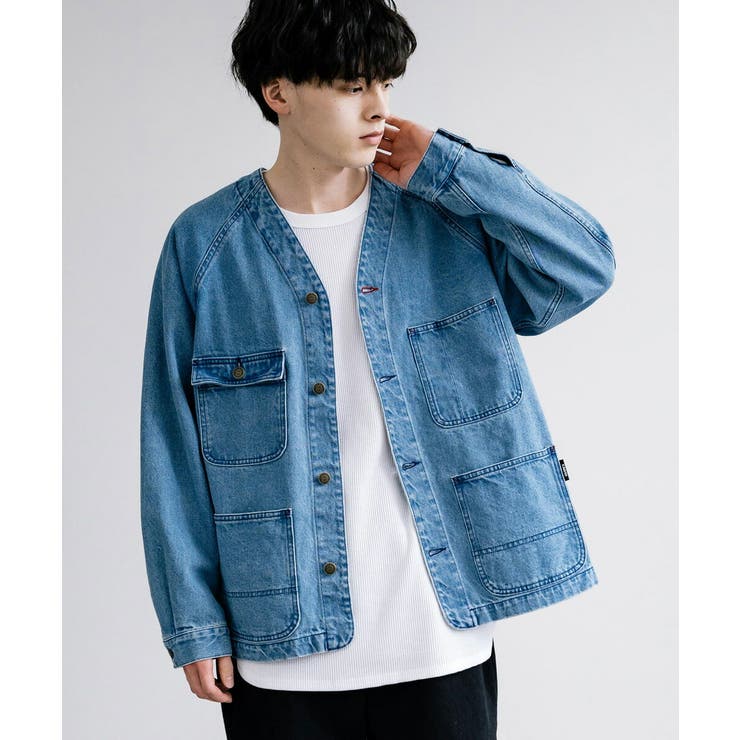 デニムジャケット Gジャン ノーカラー[品番：OE000007778