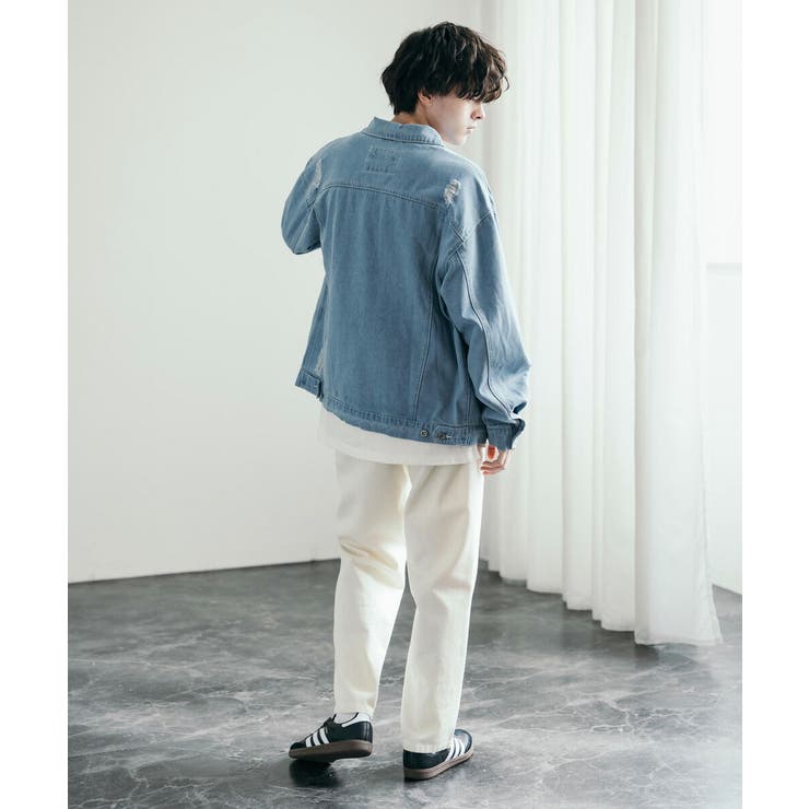 デニムジャケット ダメージ加工 オーバーサイズ[品番：OE000007837]｜Rocky  Monroe（ロッキーモンロー）のメンズファッション通販｜SHOPLIST（ショップリスト）