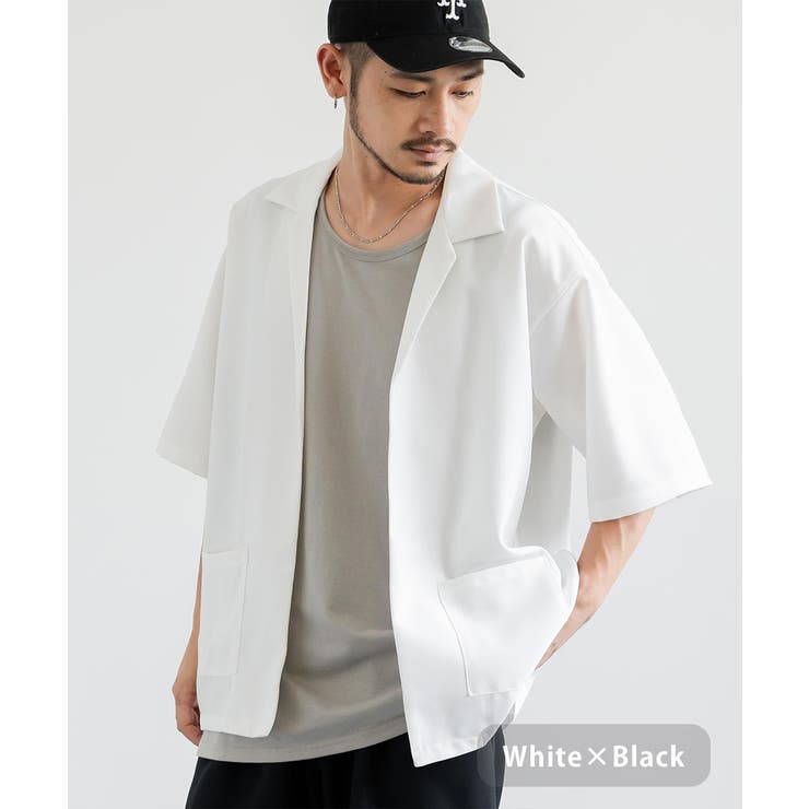 半袖セットアップ シャツジャケット ワイドパンツ[品番：OE000008137