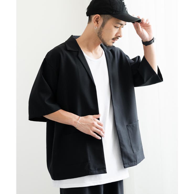 半袖セットアップ シャツジャケット ワイドパンツ[品番