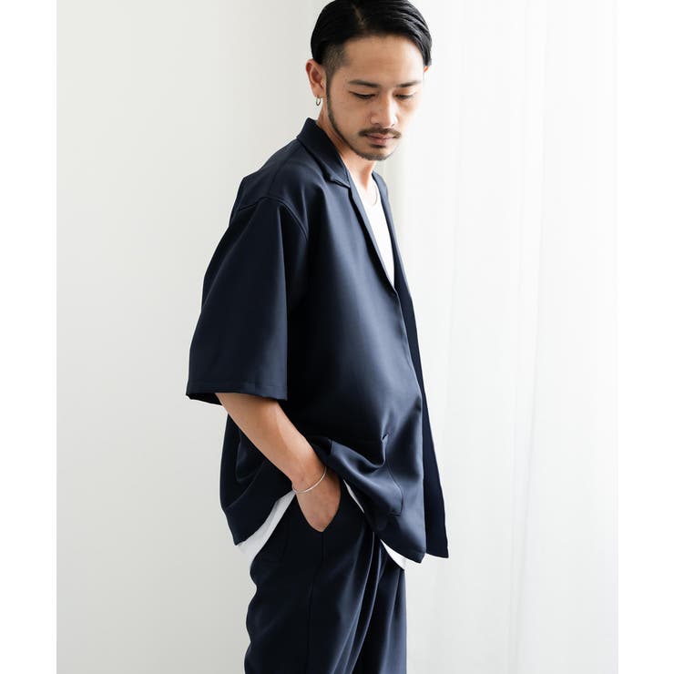 半袖セットアップ シャツジャケット ワイドパンツ[品番