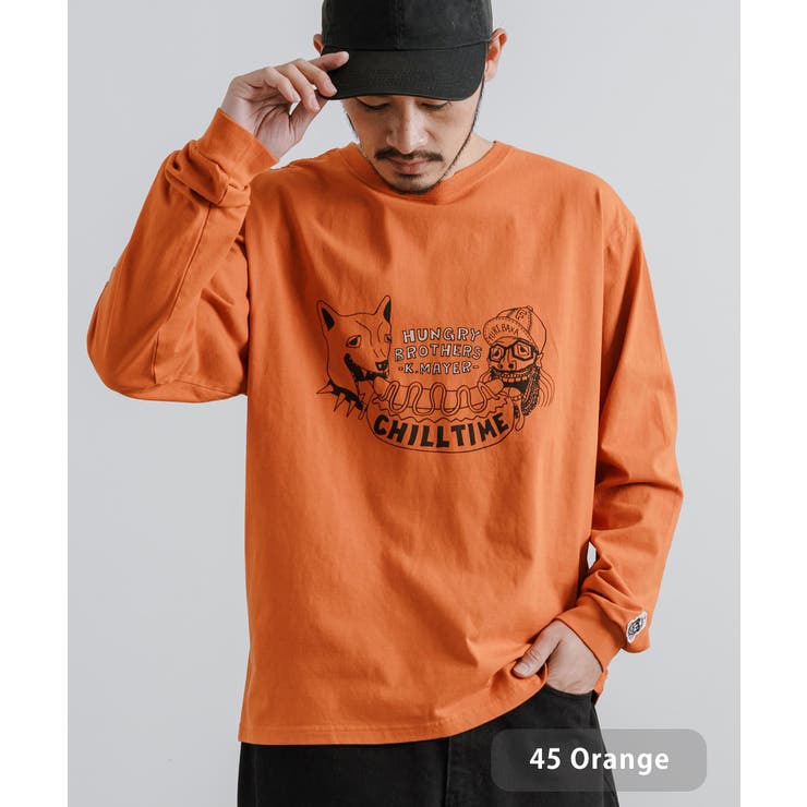 45.オレンジ | クリフメイヤー プリントT オーバーサイズ | Rocky Monroe