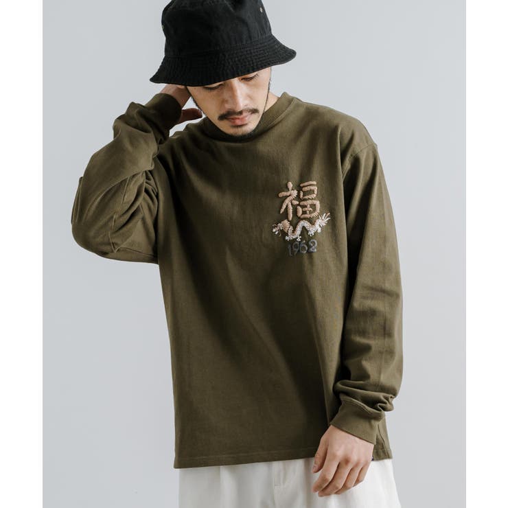 刺繍Tシャツ 刺繍 ロンＴ Ｔシャツ 長袖 モンロー ロンT 長袖 刺繍風[品番：OE000007752]｜Rocky Monroe（ロッキー