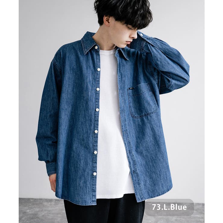 デニムシャツ 長袖 レギュラーカラー[品番：OE000007805]｜Rocky
