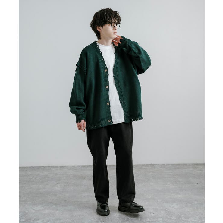 カーディガン ニット ダメージ[品番：OE000007745]｜Rocky Monroe 