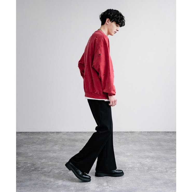 トレーナー ダメージ加工 プリント[品番：OE000007789]｜Rocky Monroe