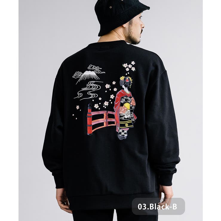 トレーナー スウェット 和柄刺繍[品番：OE000007814]｜Rocky Monroe