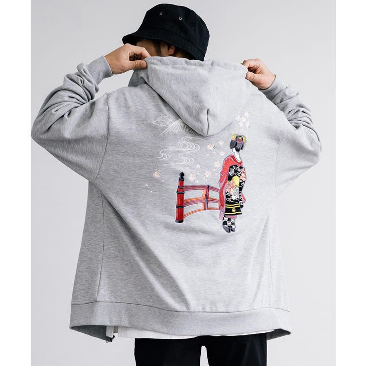 パーカー フルジップ 和柄刺繍[品番：OE000007815]｜Rocky Monroe  