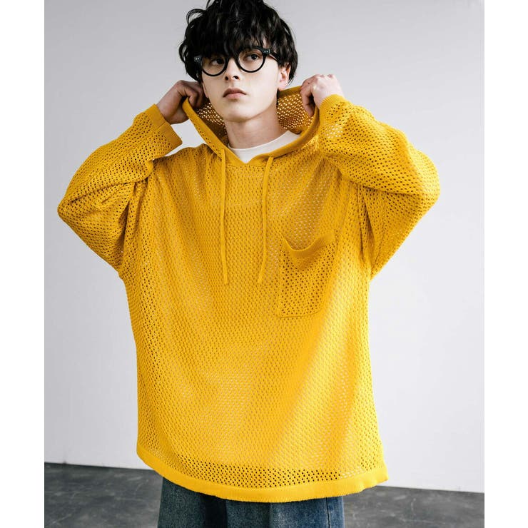 パーカー メッシュニット オーバーサイズ[品番：OE000007818]｜Rocky