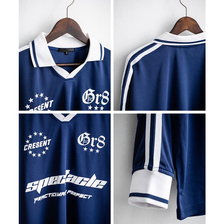 ゲームシャツ ロンT サッカーユニフォーム風[品番：OE000007847