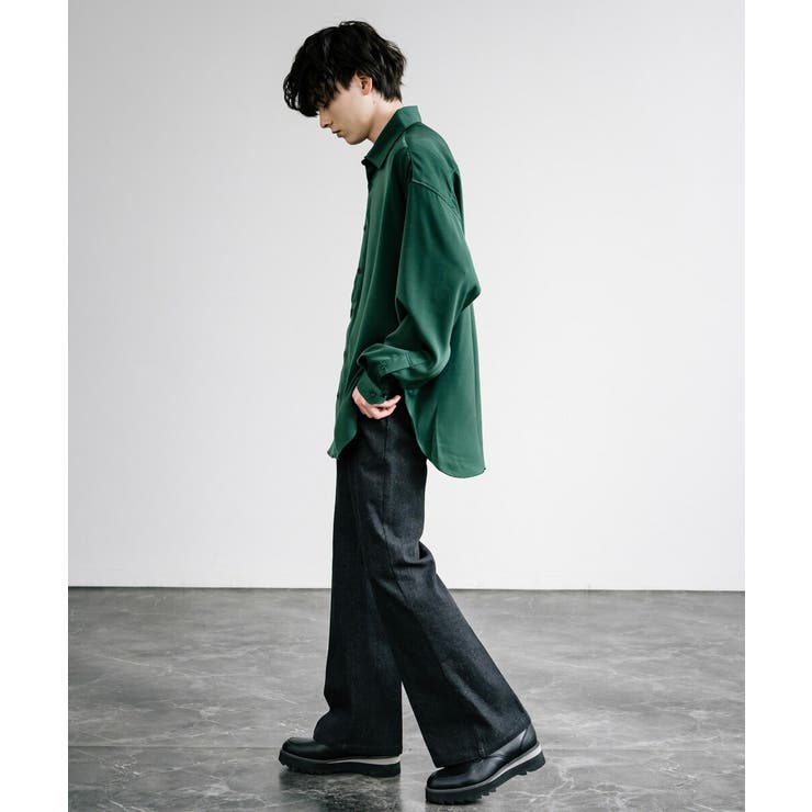 サテンシャツ 光沢 レギュラーカラー[品番：OE000007850]｜Rocky