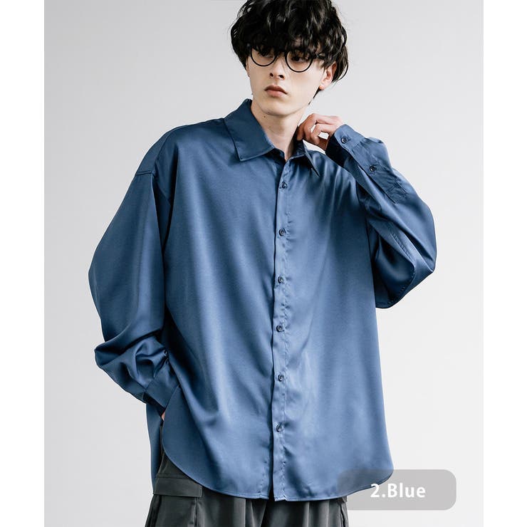 00s~ レーヨン100% L/S シャツ 薔薇 モードロック 光沢 ドレープ NILWAY（ニルウェイ）の「