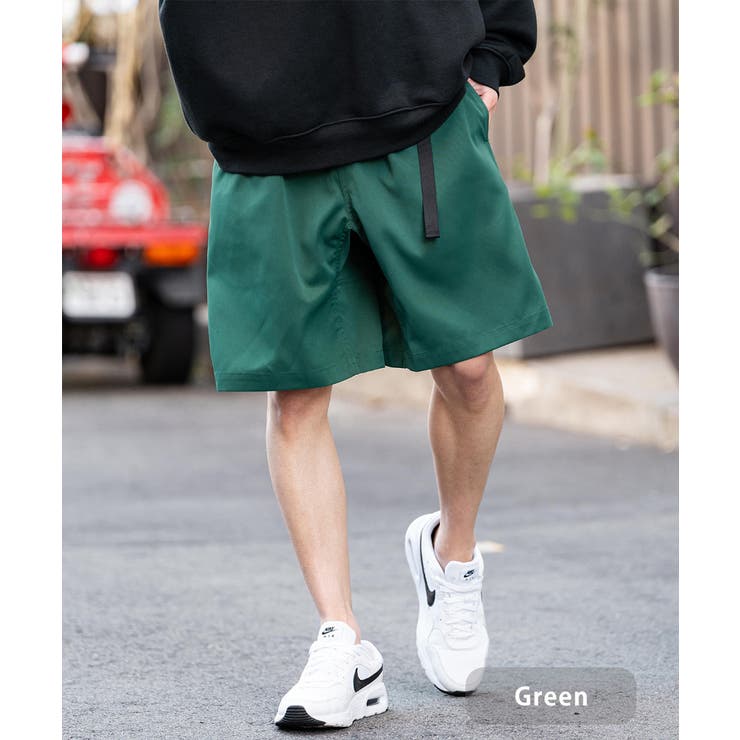 NBB WEEKENDウェビングベルトショートパンツ ショートパンツ ウェビングベルト ストレッチツイル[品番