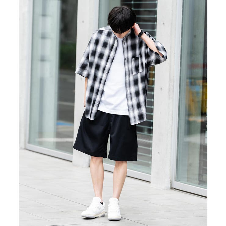ショートパンツ ウェビングベルト ストレッチツイル[品番