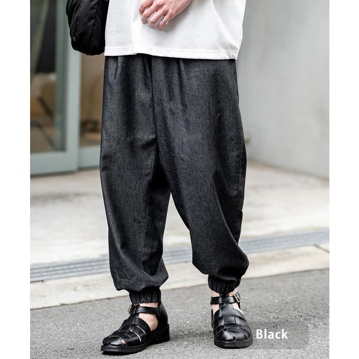「ミン」 マキシバルーンスナップデニムパンツ(M)//ルリンヘンリーネック ミン」 マキシバルーンスナップデニムパンツ(M)//ルリンヘンリー