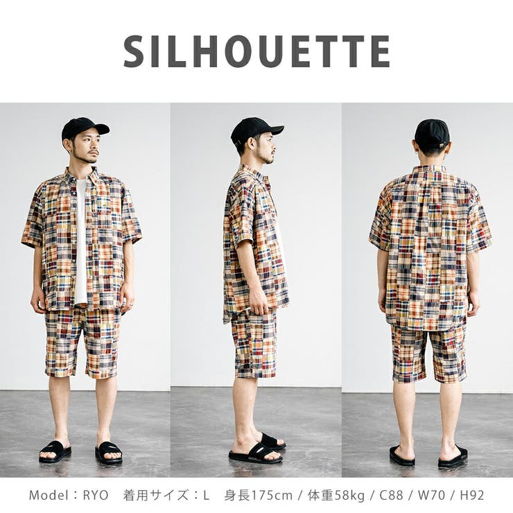 ショートパンツ チェック パッチワーク[品番：OE000008028]｜Rocky