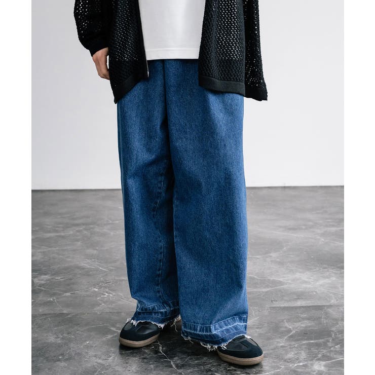デニムパンツ ワイド カットオフ[品番：OE000007820]｜Rocky