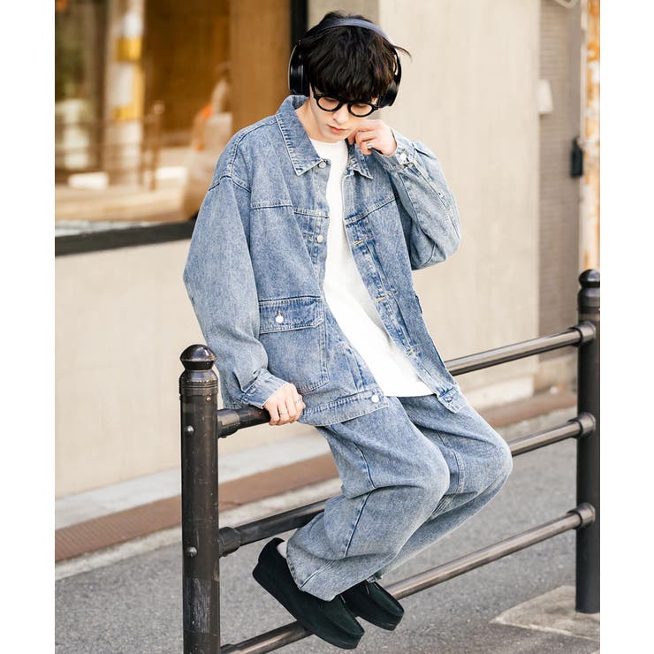 セットアップ デニムジャケット ワイドパンツ[品番：OE000008173