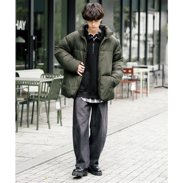 ファイバーダウンジャケット メンズ コーデュロイ もこもこボリューム