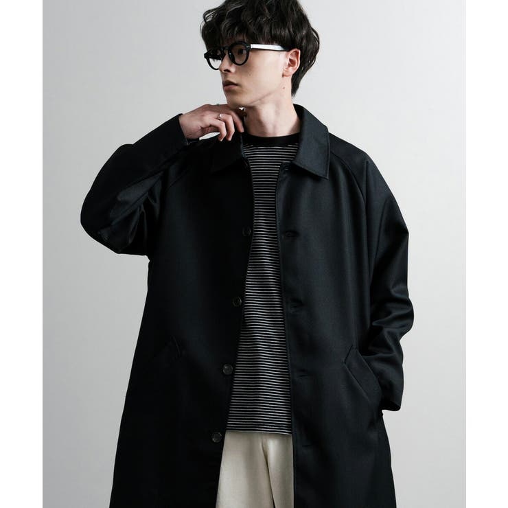 ！ロッキーです！ストレッチ　ステンカラーコート 黒 L M2313750 ロッキーです！ストレッチ ステンカラーコート 黒 L M2313750