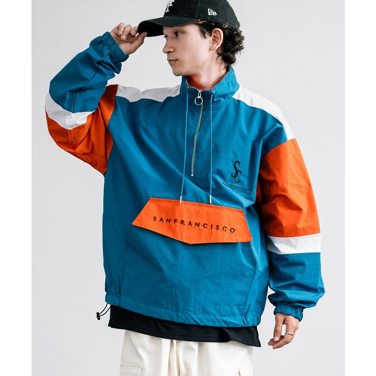 ナイロンジャケット ハーフジップ スタンドネック[品番：OE000008199