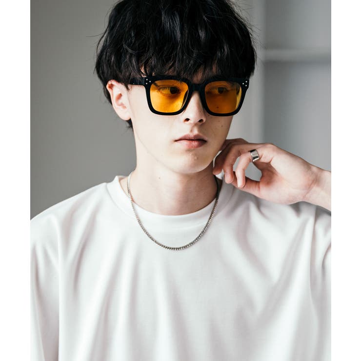 6.マットブラック/ライトオレンジ | サングラス カラーレンズ 伊達メガネ | Rocky Monroe