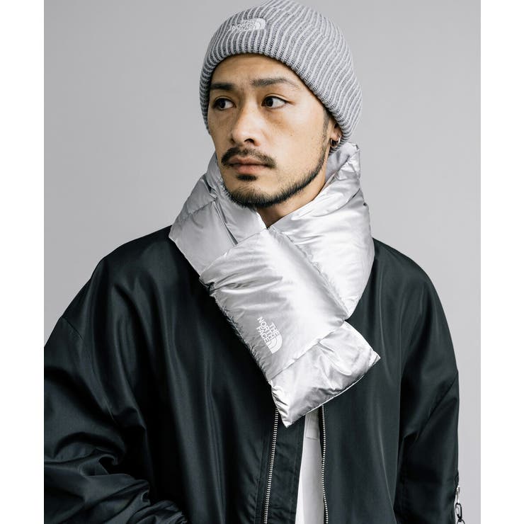 韓国限定‼️THE NORTH FACE シルバー ダウンマフラー ノースフェイス 韓国 ホワイトレーベル[品番：OE000008447