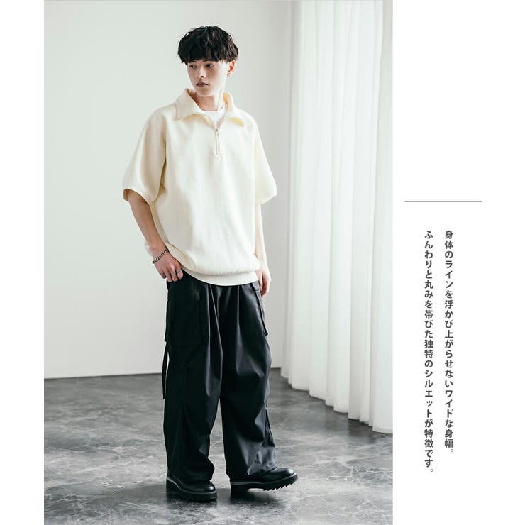 サマーニット 半袖 ハーフジップ[品番：OE000007921]｜Rocky Monroe