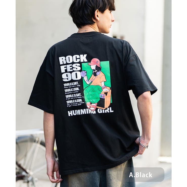 プリントTシャツ 半袖 バックプリント[品番：OE000007905]｜Rocky
