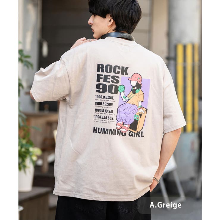 A.グレージュ | プリントTシャツ 半袖 バックプリント | Rocky Monroe