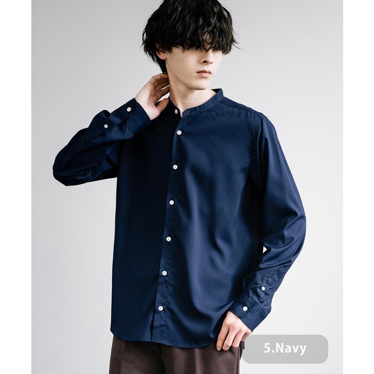バンドカラーシャツ 接触冷感 長袖[品番：OE000007878]｜Rocky