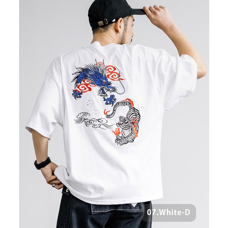 刺繍Tシャツ 刺繍 Tシャツ Tシャツ 半袖 モンロー Tシャツ 半袖 和柄刺繍[品番：OE000007934]｜Rocky Monroe