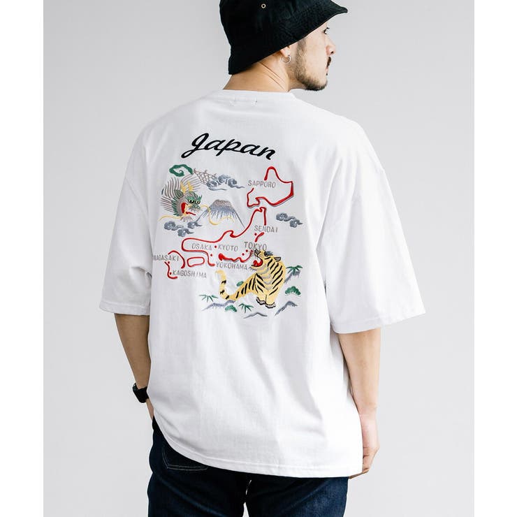 Tシャツ 半袖 和柄刺繍[品番：OE000007934]｜Rocky Monroe