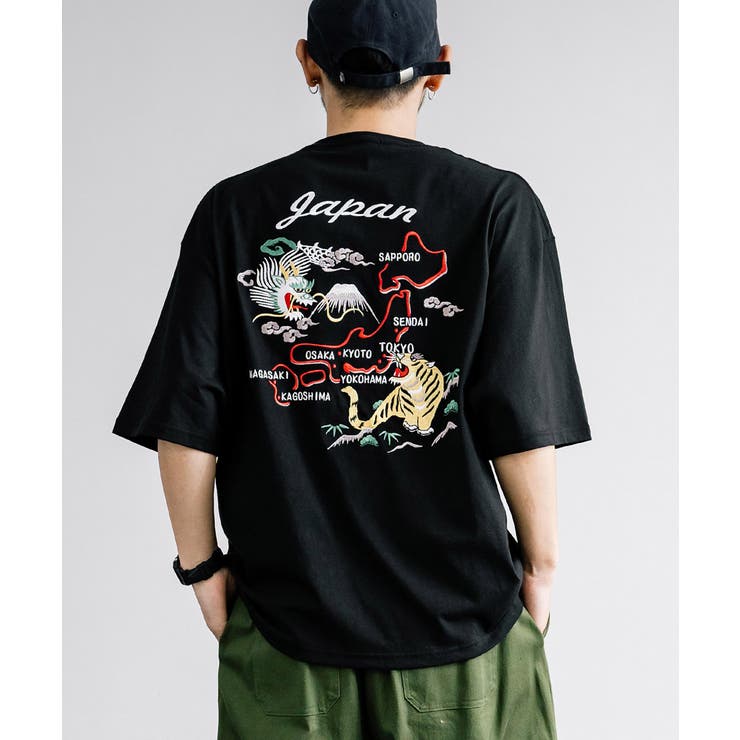 Tシャツ 半袖 和柄刺繍[品番：OE000007934]｜Rocky Monroe