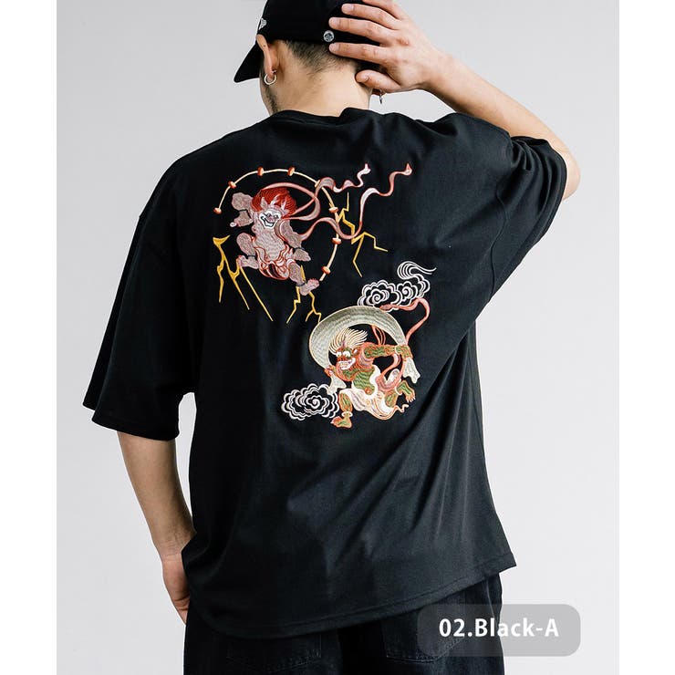 Tシャツ 半袖 和柄刺繍[品番：OE000007934]｜Rocky Monroe