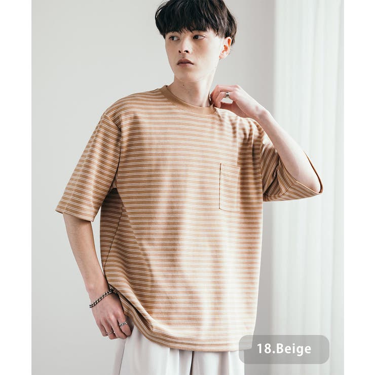 接触冷感 ボーダーT 半袖[品番：OE000007906]｜Rocky Monroe