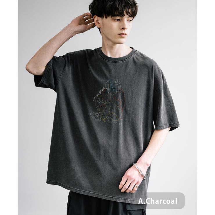 刺繍Tシャツ 刺繍 Tシャツ Tシャツ 半袖 モンロー クーポン】ロッキーモンロー Rocky Monroe Tシャツ 半袖 刺繍