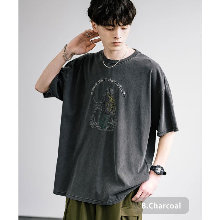 刺繍Tシャツ 刺繍 Tシャツ Tシャツ 半袖 モンロー Tシャツ 半袖 刺繍[品番：OE000007954]｜Rocky Monroe（ロッキー