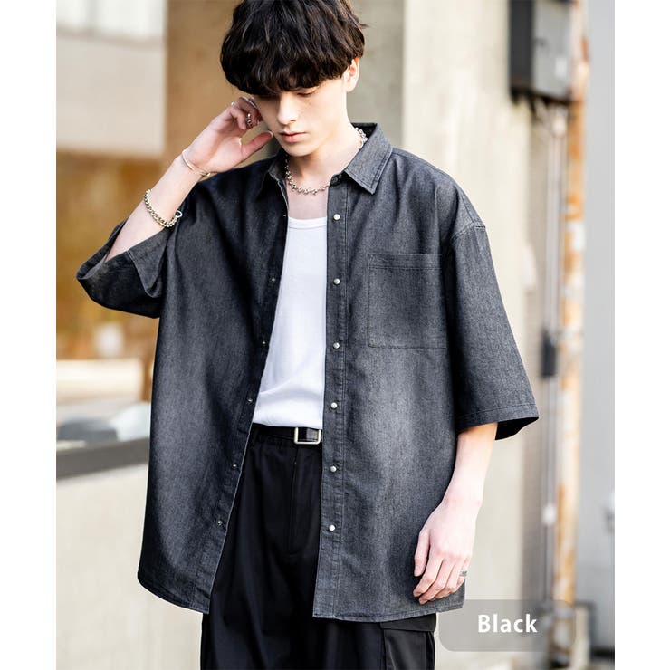 デニムシャツ 半袖 シャツジャケット[品番：OE000007974]｜Rocky  Monroe（ロッキーモンロー）のメンズファッション通販｜SHOPLIST（ショップリスト）