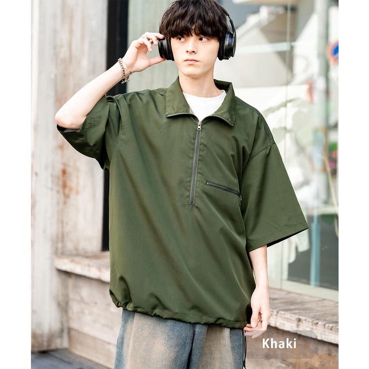 ハーフジップ Tシャツ 半袖[品番：OE000008002]｜Rocky Monroe